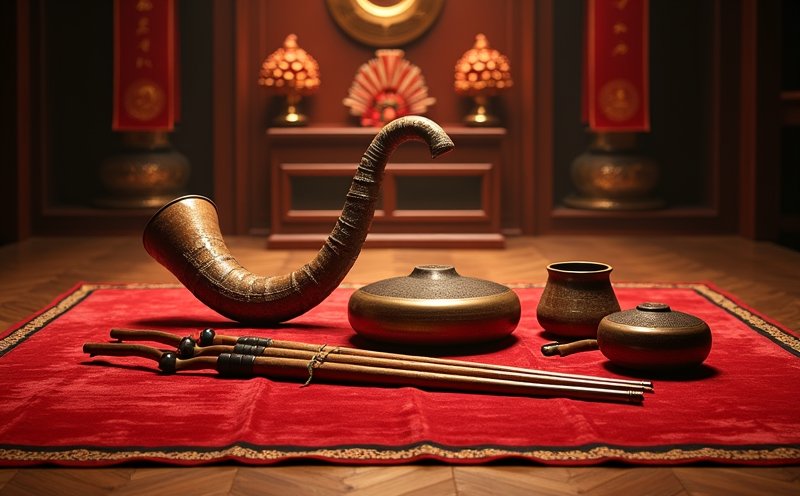 西秦王爺聖誕嗩吶鑼鈔的北管樂器陳設