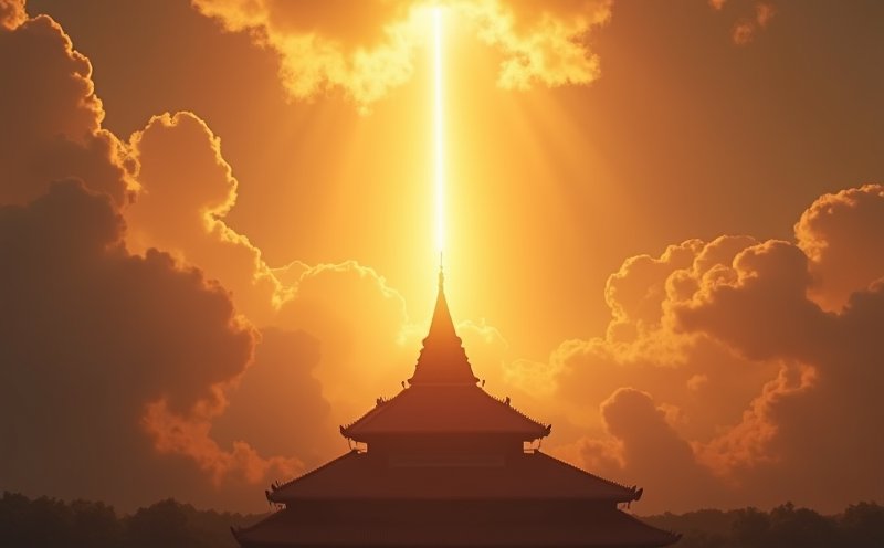 關聖帝君飛昇 廟宇沖天光柱
