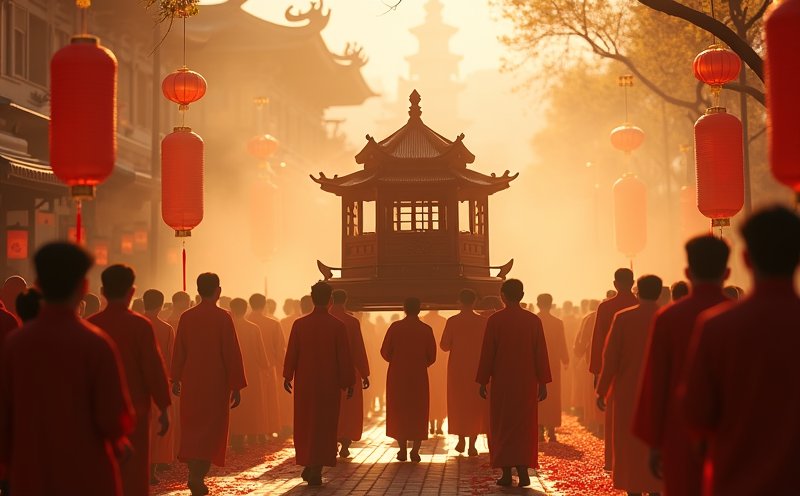 聖王公千秋神轎遶境的廟會場景