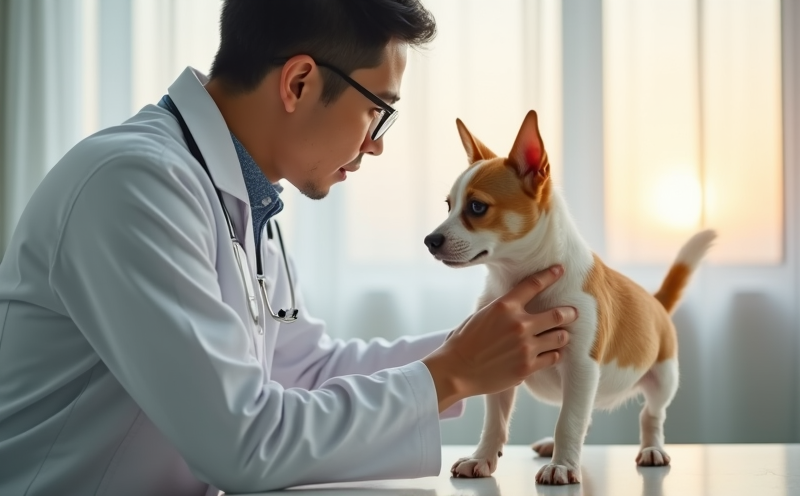 獸醫師細心為小狗看診飼主在旁的獸醫師節場景