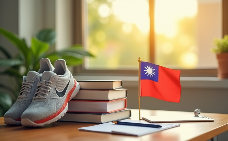 青年節教科書運動鞋國旗與筆記的陳設