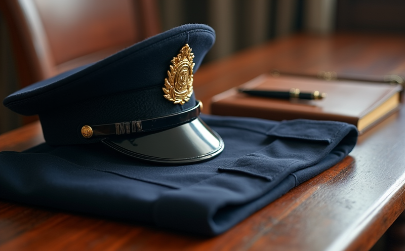 警察節警服警帽警徽與筆記本的警局陳設