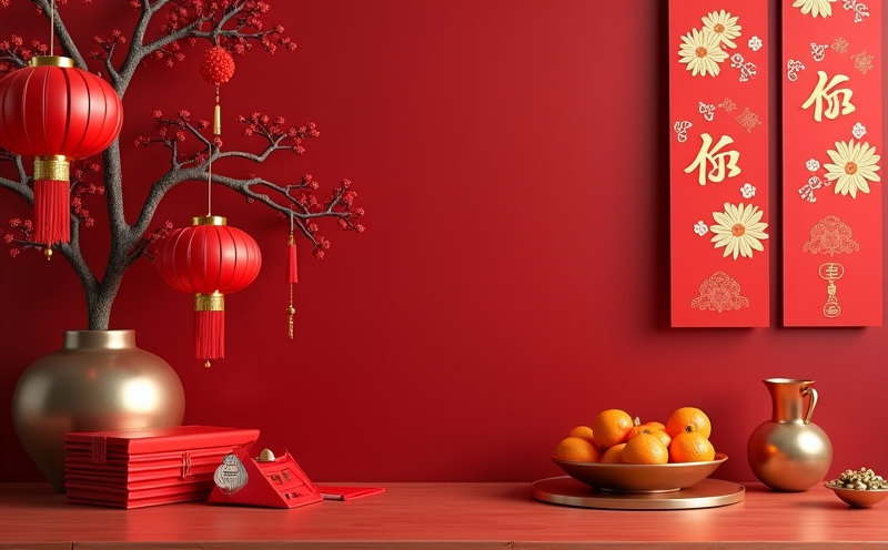 春節紅春聯紅燈籠紅包與年節糖果的傳統年節陳設