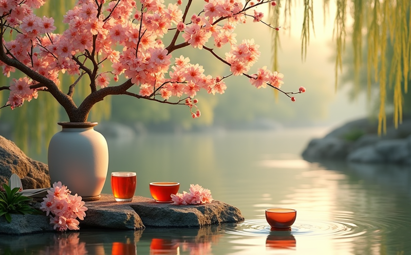 上巳節曲水流觴桃花蘭葉與絹扇的傳統陳設