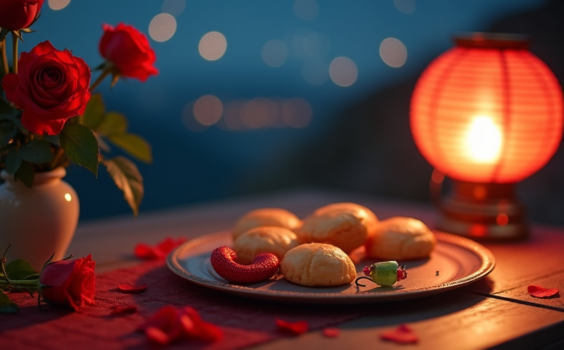 七夕節七彩絲線穿針巧果與玉佩的傳統陳設