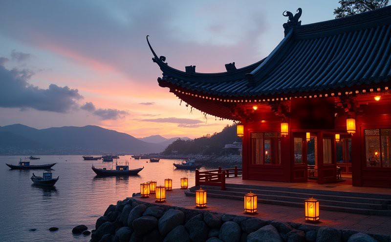 天上聖母媽祖 海濱廟宇漁船