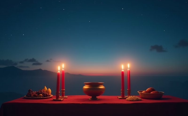 破曉星空下祭天香案的天公生祝壽場景