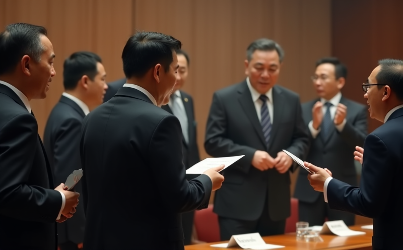 競標者於拍賣場混亂競價拍板的逐陣商務競標場景