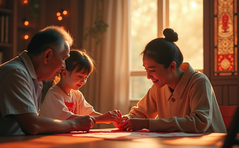 祖孫三代圍桌學摺紙錢父母旁觀的益後家族傳承場景