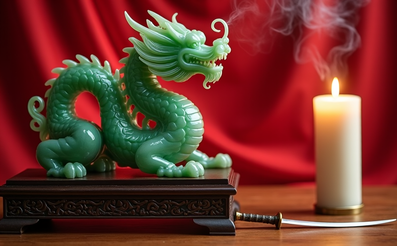 木几玉龍雕飾紅綢配劍燭光環繞的青龍守護吉日陳設
