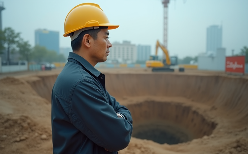 工頭於工地皺眉看著意外裂縫的土符動土觸怒地靈場景