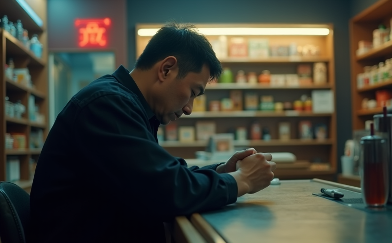 商人於倒閉空店伏案痛失的大敗經商失敗場景