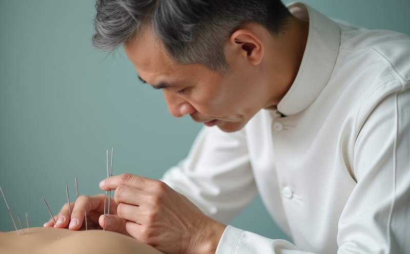 中醫師專注為患者背部施針調理的針灸瞬間